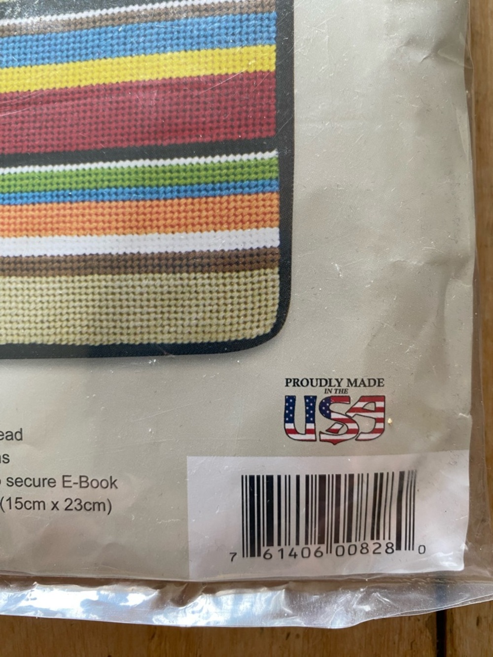 Stitch & Zip Needlepoint Kit. Case for Electronic Book (6” x 9” finished size) - Picture 5 of 10